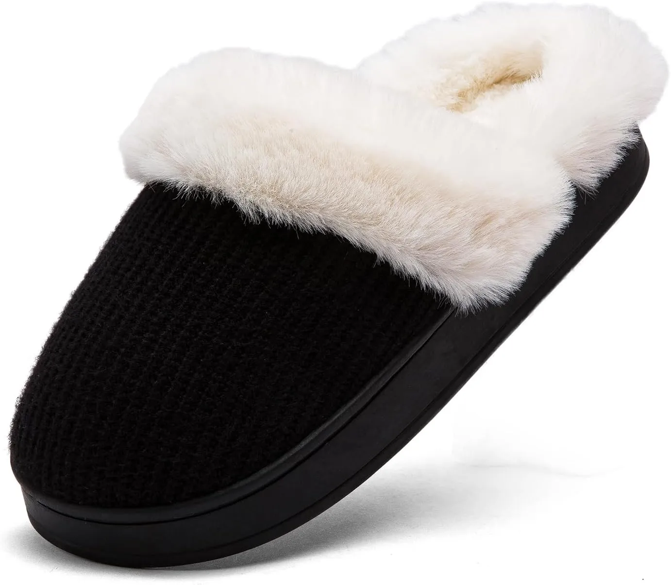 House Slippers for Womens Cozy Memory Foam Anti-Slip Warm Plush Cotton Scuff Slippers Bedroom Shoes Indoor & Outdoor