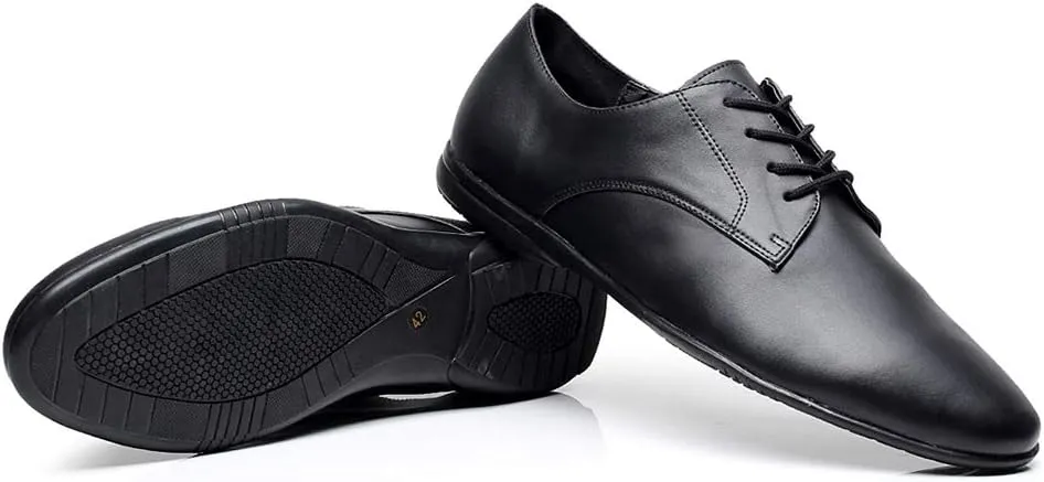 HROYL Men's Standard Latin/Jazz Dance Shoes Leather lace-up Ballroom W-701