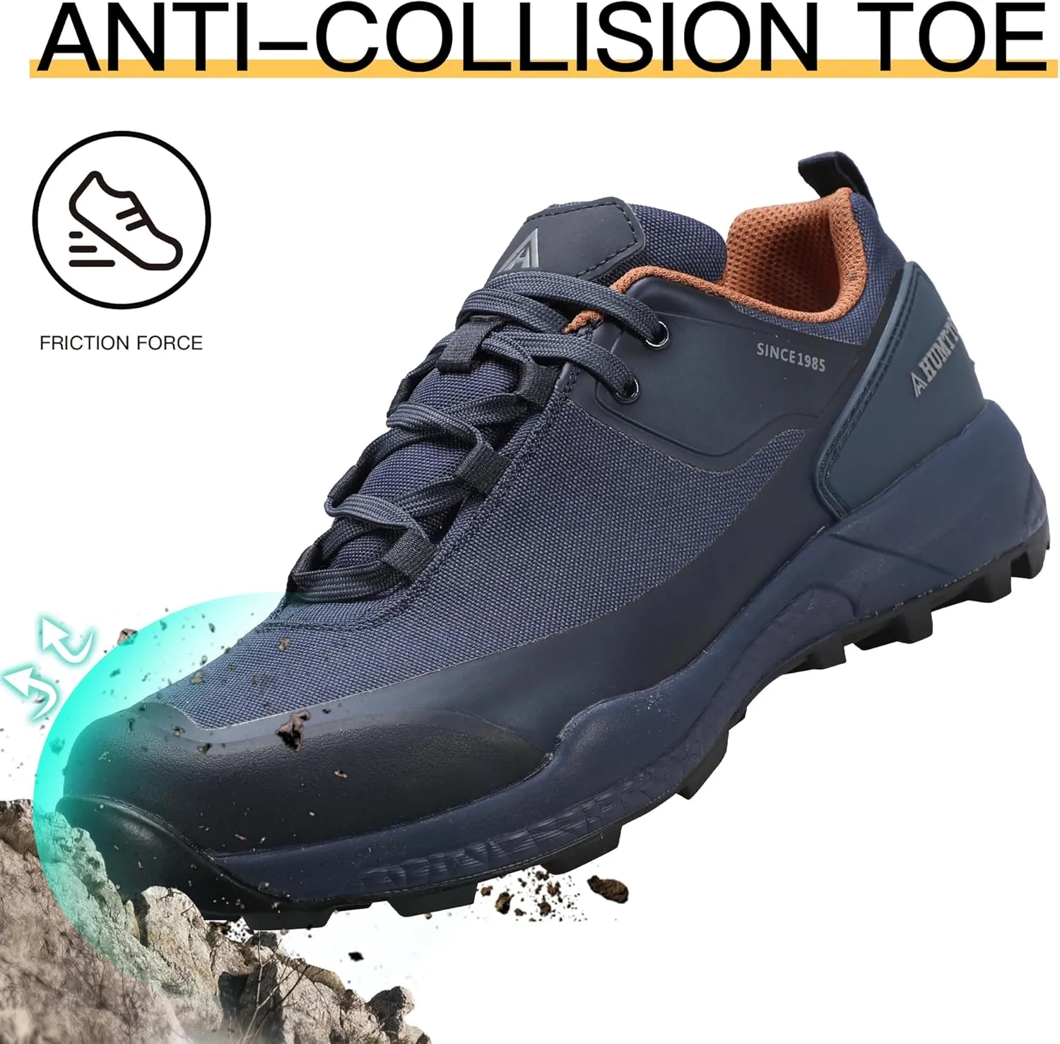 HUMTTO Men's All-Terrain Waterproof Hiking Shoes Lightweight Breathable Trekking Anti Slip Outdoor Trails Shoes
