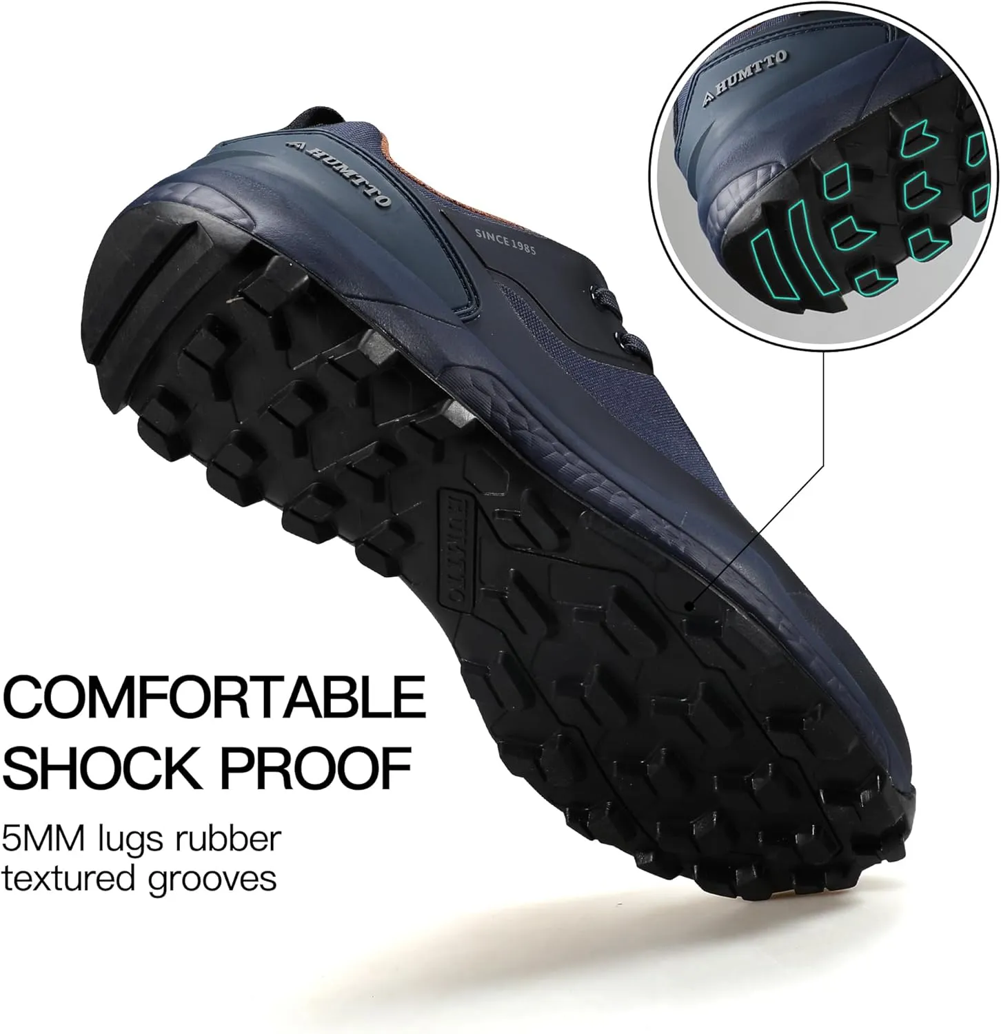 HUMTTO Men's All-Terrain Waterproof Hiking Shoes Lightweight Breathable Trekking Anti Slip Outdoor Trails Shoes