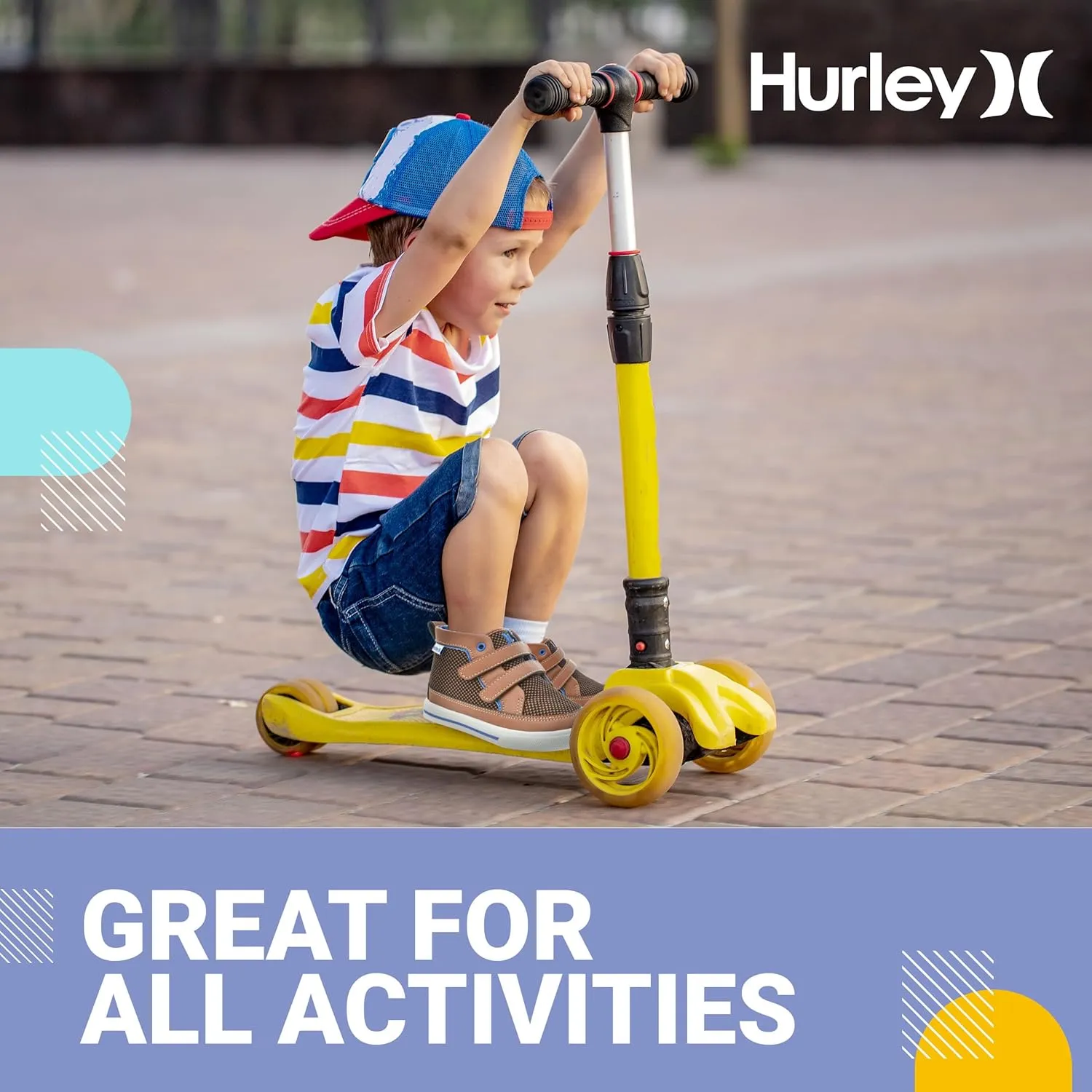 Hurley Kids Toddler and Little Kids Tedd Canvas Sneakers with Straps High Cut Skateboarding Shoes for Boys and Girls, Durable Shoes for School