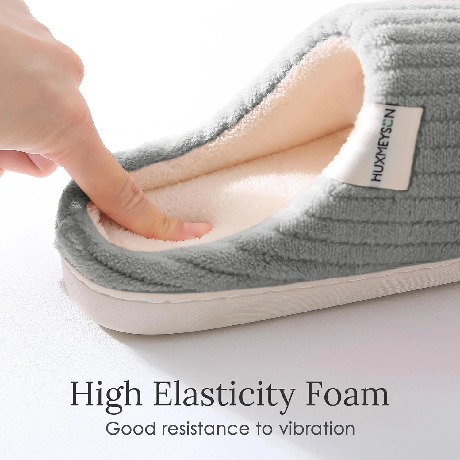 HUXMEYSON Slippers for Women, Warm Memory Foam Comfy House Slippers with Anti-Skid Rubber Sole for Indoor and Outdoor
