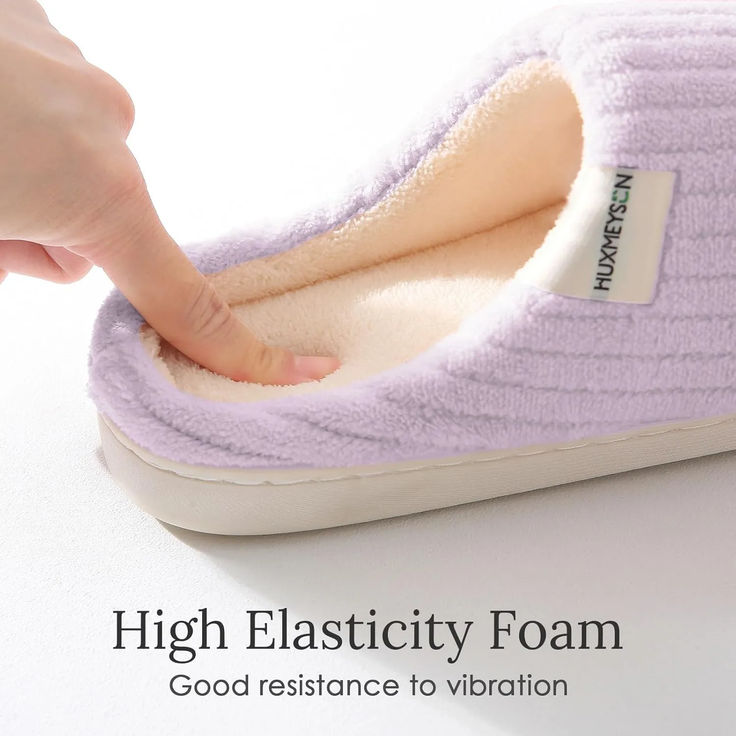HUXMEYSON Slippers for Women, Warm Memory Foam Comfy House Slippers with Anti-Skid Rubber Sole for Indoor and Outdoor