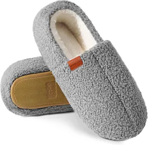 HUXMEYSON Slippers for Women with Curly Fleece Upper, High Elastic Memory Foam Womens Slippers, Cozy Soft House Slippers