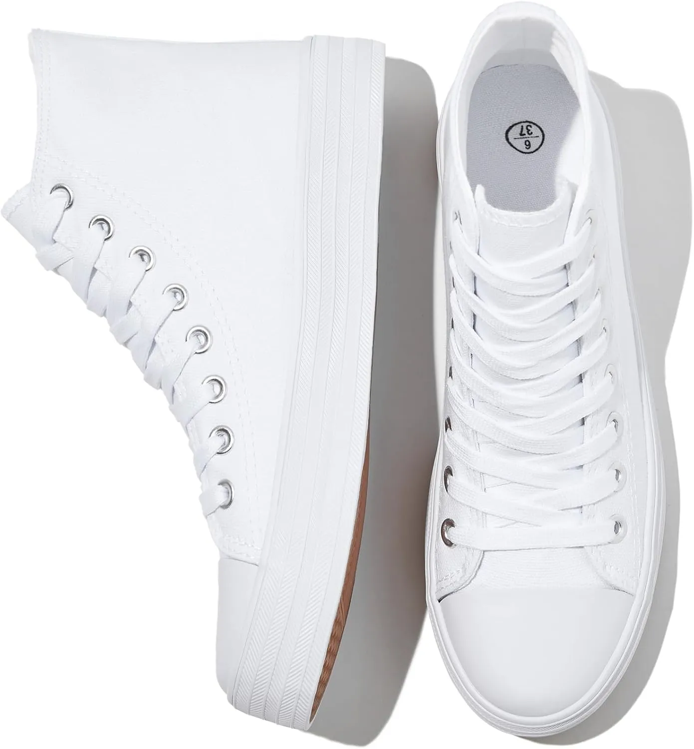 HYPOCRUTE Womens High Top Sneakers Classic Canvas Shoes for Women Lace Up Canvas Sneakers Casual Tennis Shoes for Walking