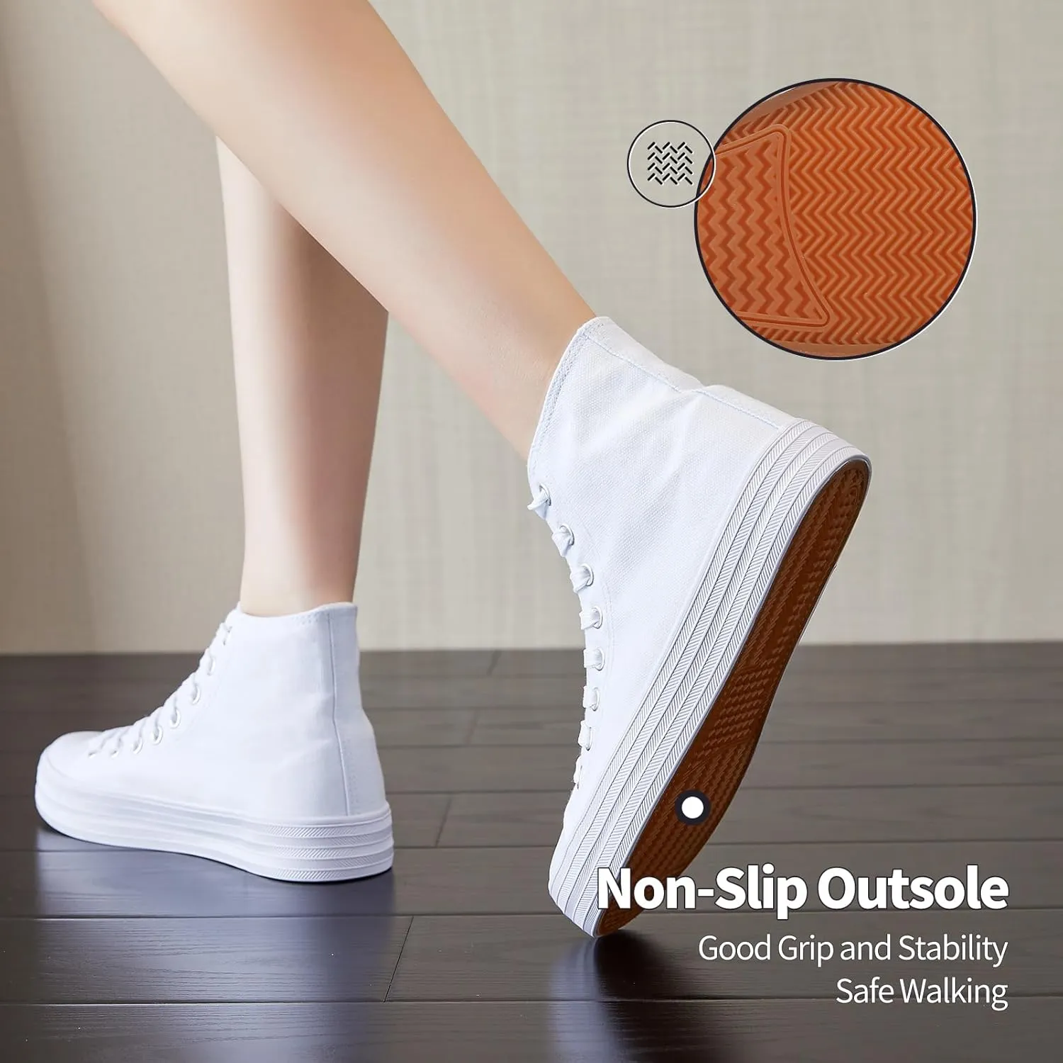 HYPOCRUTE Womens High Top Sneakers Classic Canvas Shoes for Women Lace Up Canvas Sneakers Casual Tennis Shoes for Walking