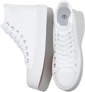 HYPOCRUTE Womens High Top Sneakers Classic Canvas Shoes for Women Lace Up Canvas Sneakers Casual Tennis Shoes for Walking