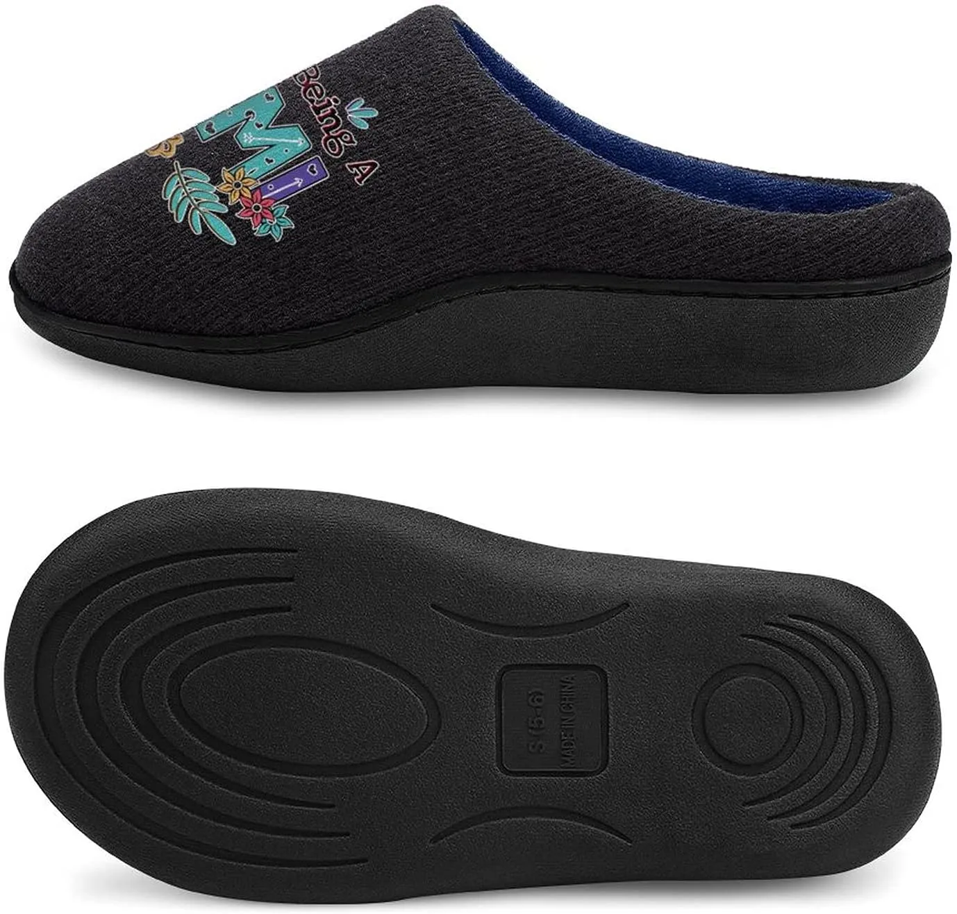 I Love Being A Mimi Women's Knitted Cotton Slippers Soft Comfort Warm House Casual Shoes