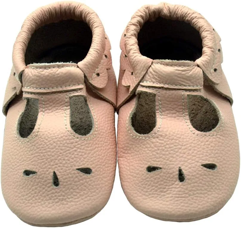 iEvolve Baby Leather Shoes Soft First Walker Shoes Crib Shoes Moccasins for Toddlers