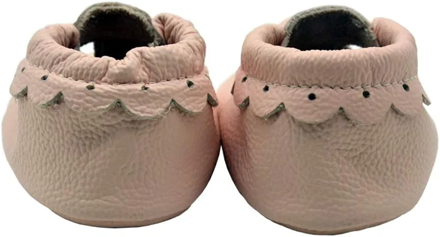 iEvolve Baby Leather Shoes Soft First Walker Shoes Crib Shoes Moccasins for Toddlers