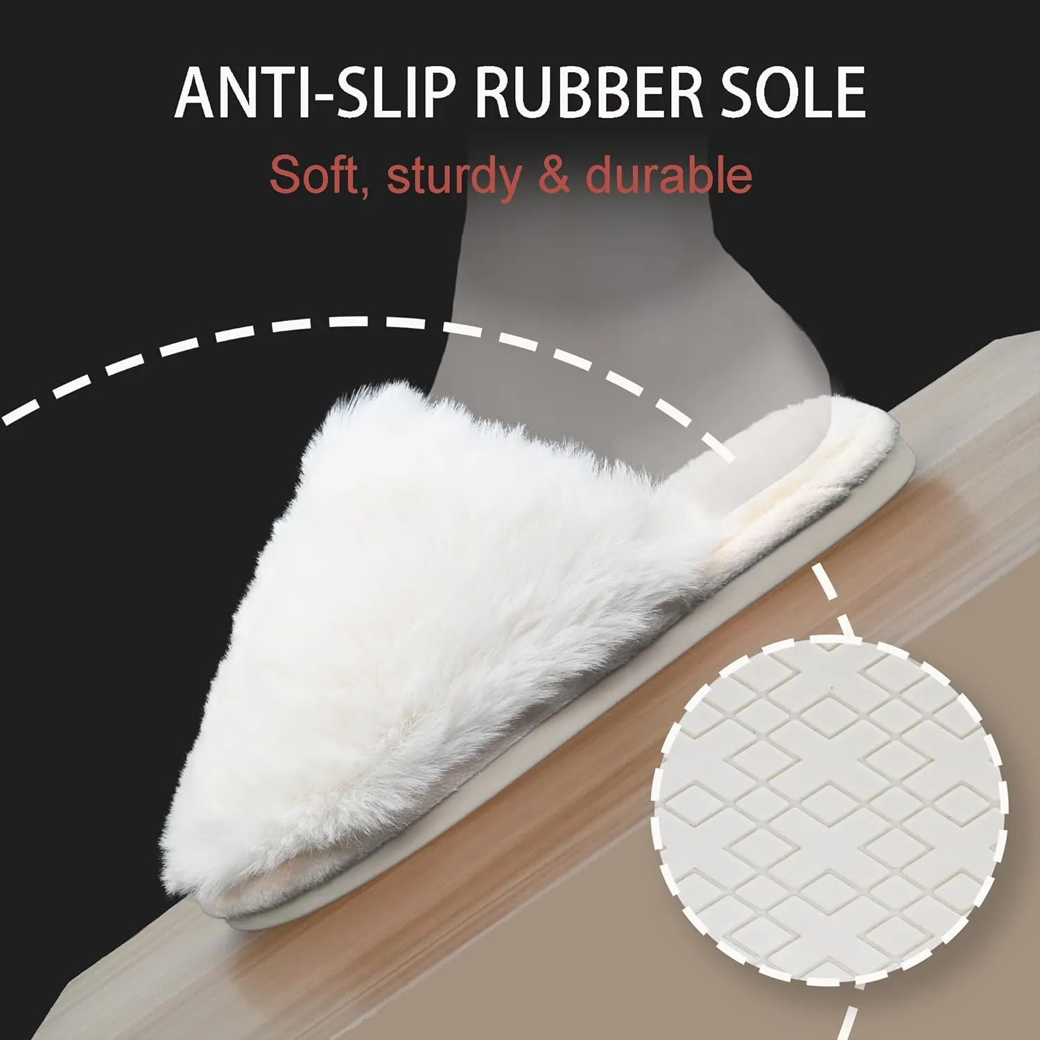 Indoor Winter Scuff Slippers for Women, Adorable Warm Slippers