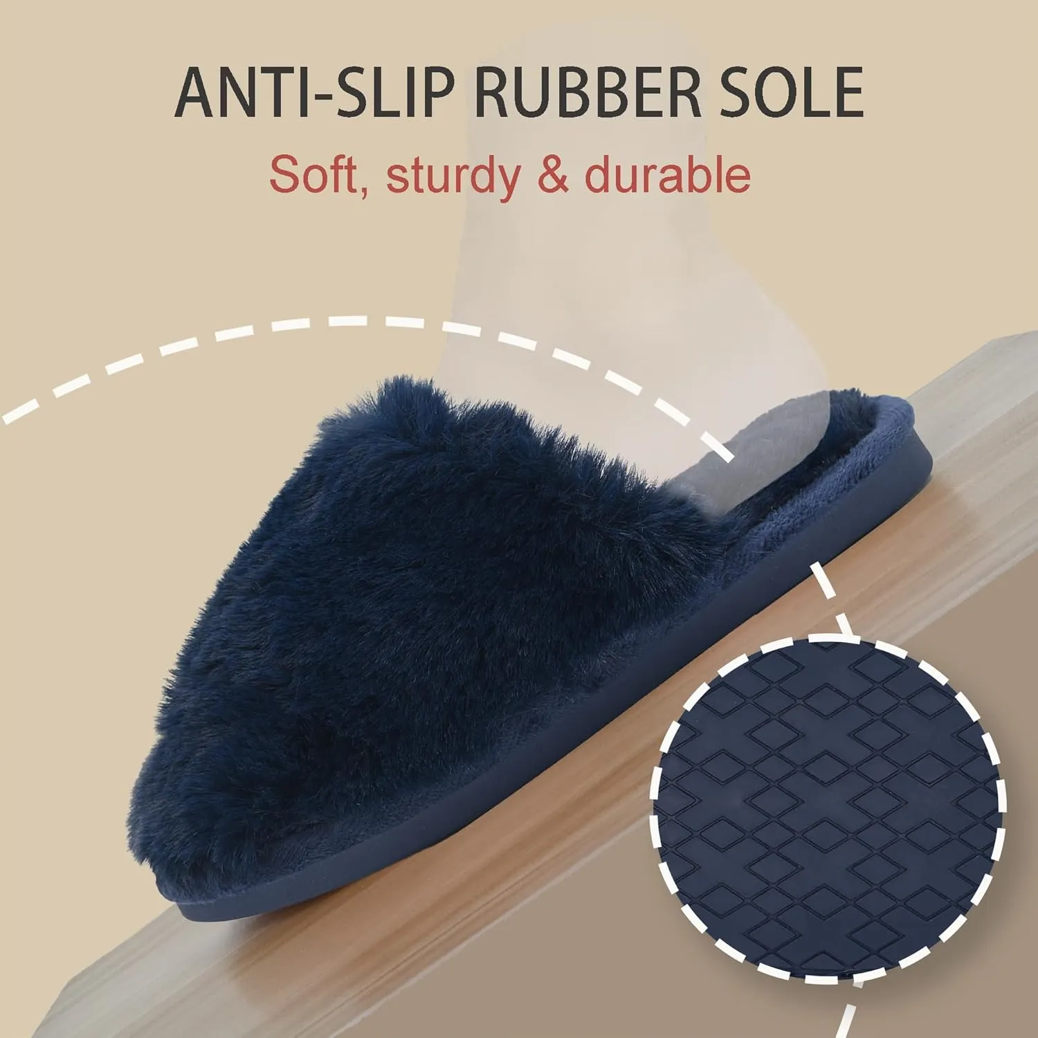 Indoor Winter Scuff Slippers for Women, Adorable Warm Slippers