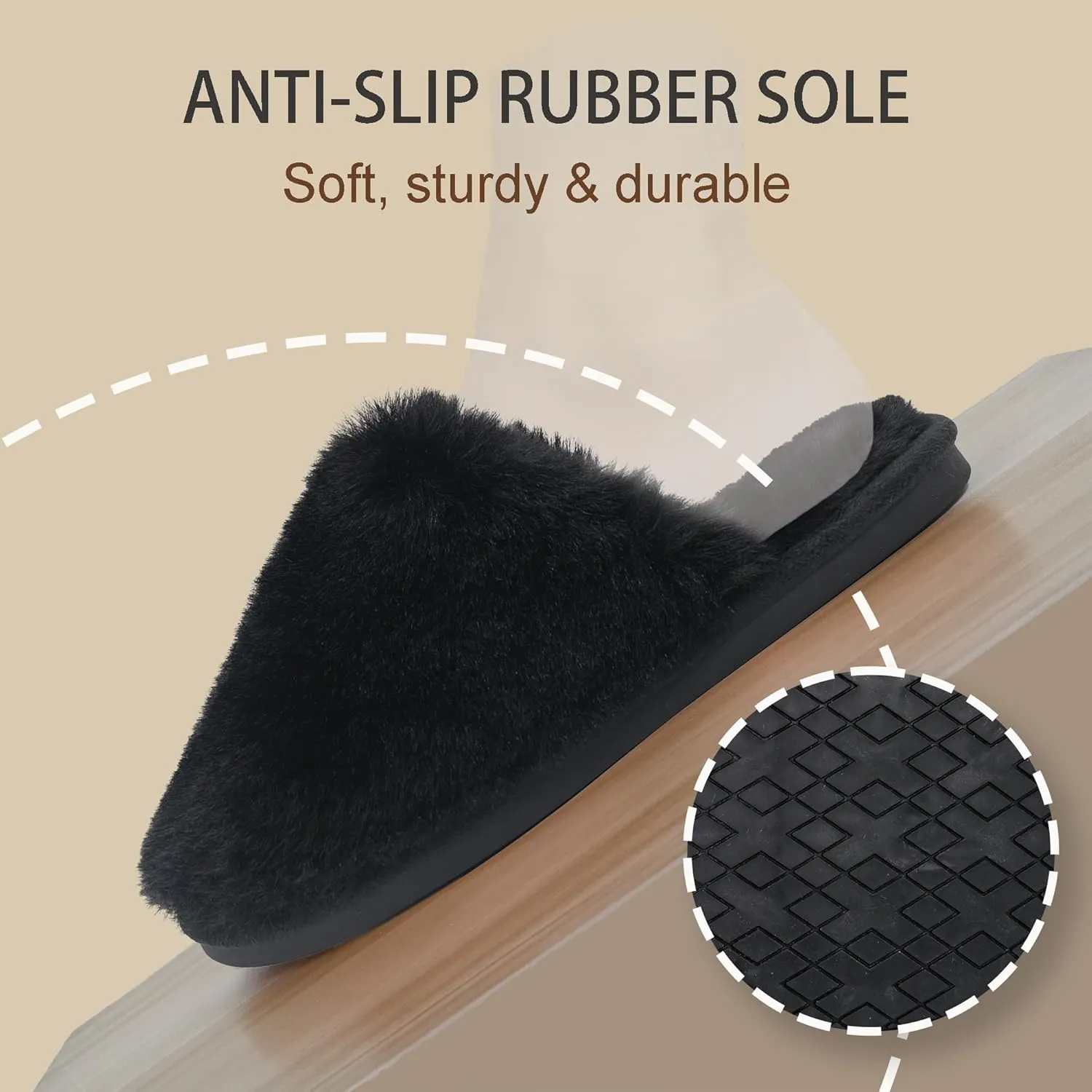 Indoor Winter Scuff Slippers for Women, Adorable Warm Slippers