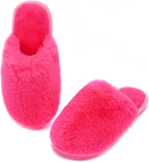 Indoor Winter Scuff Slippers for Women, Adorable Warm Slippers