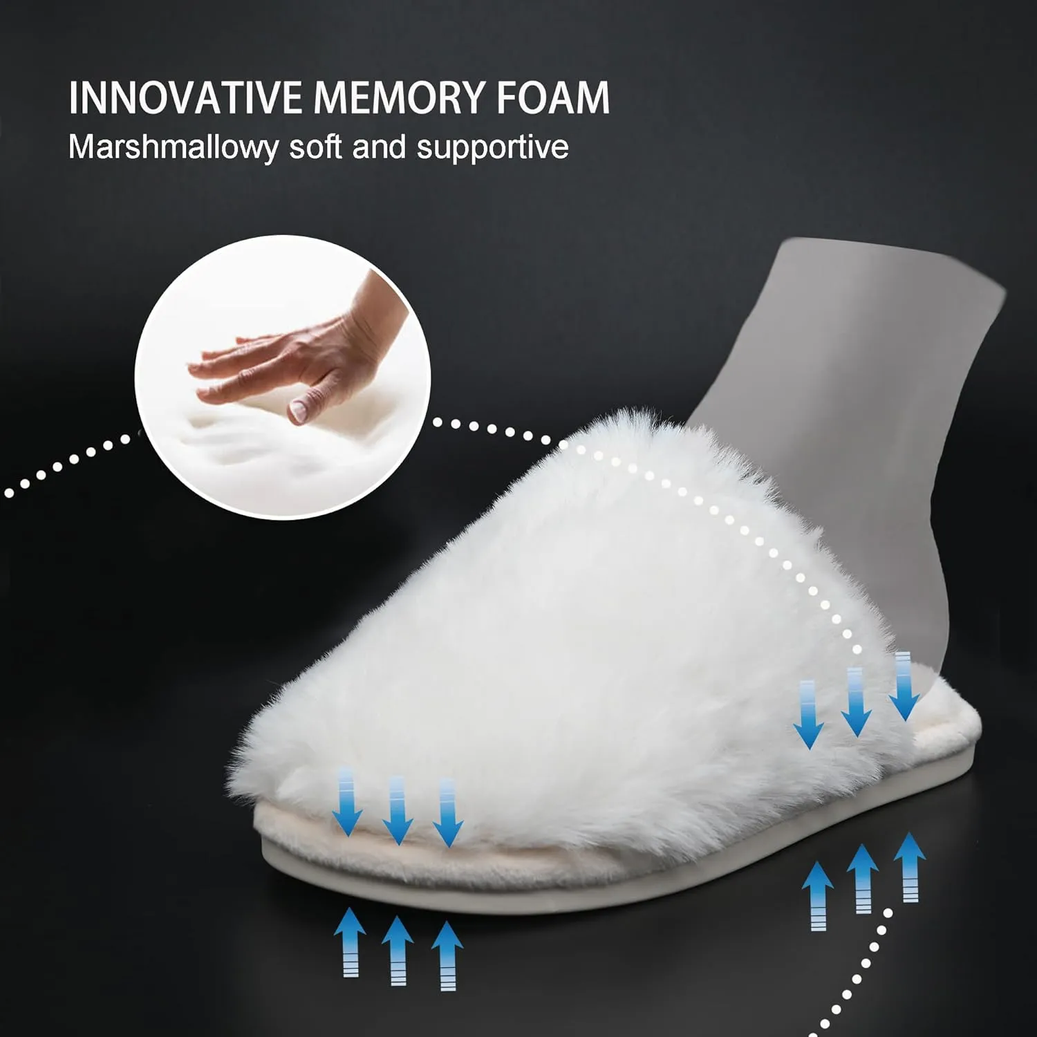 Indoor Winter Scuff Slippers for Women, Adorable Warm Slippers