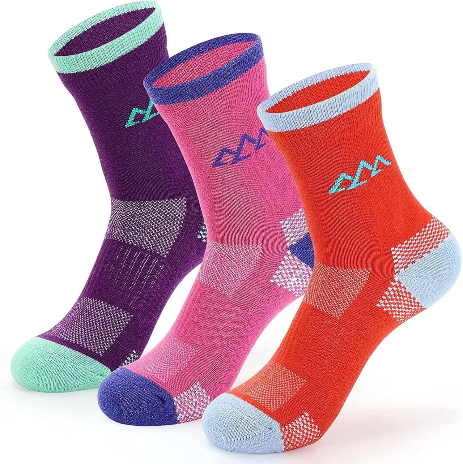 innotree 3 Pack Merino Wool Hiking Socks, Anti Blister Cushioned Micro Crew Socks for Men & Women, Outdoor Thermal Socks