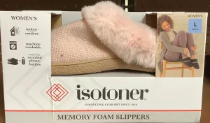 Isotoner Ladies Memory Foam Hoodback Comfort Slippers-Size 8.5-9
