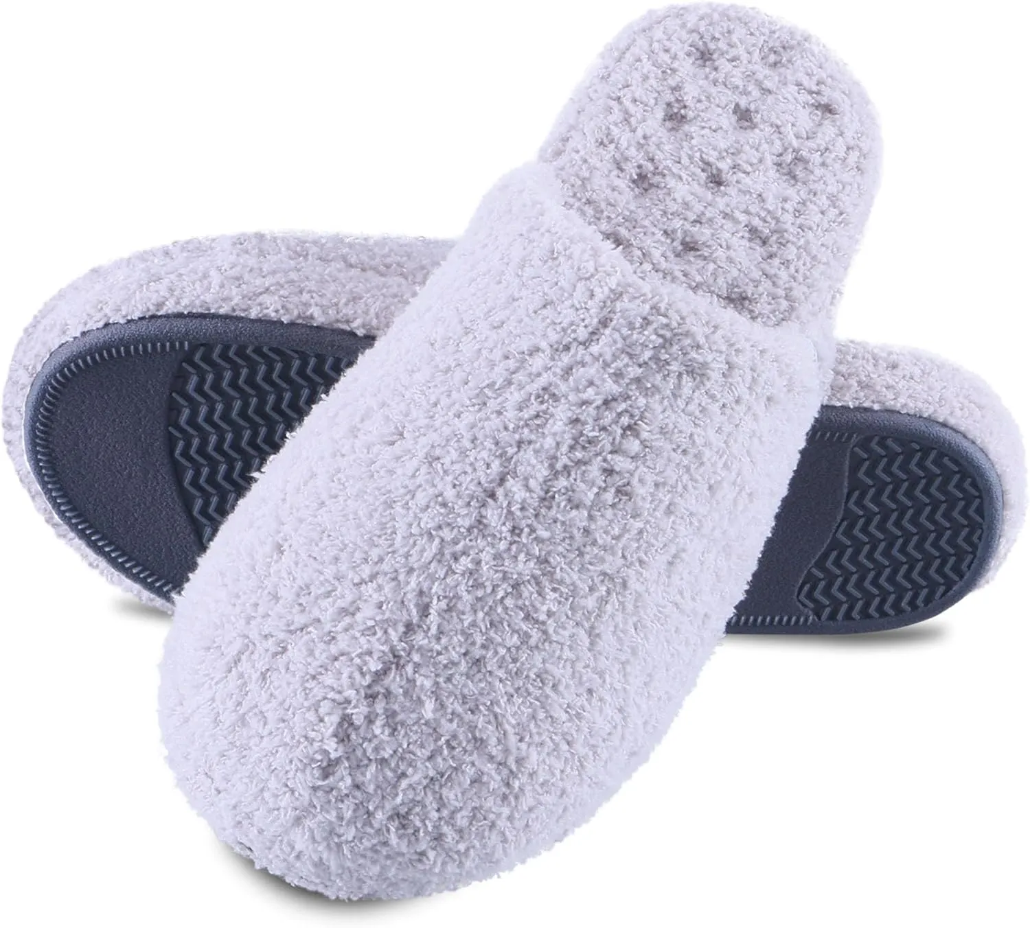 isotoner Women's Cozy Plush Terry Knit Joey Scuff Slippers-Memory Foam