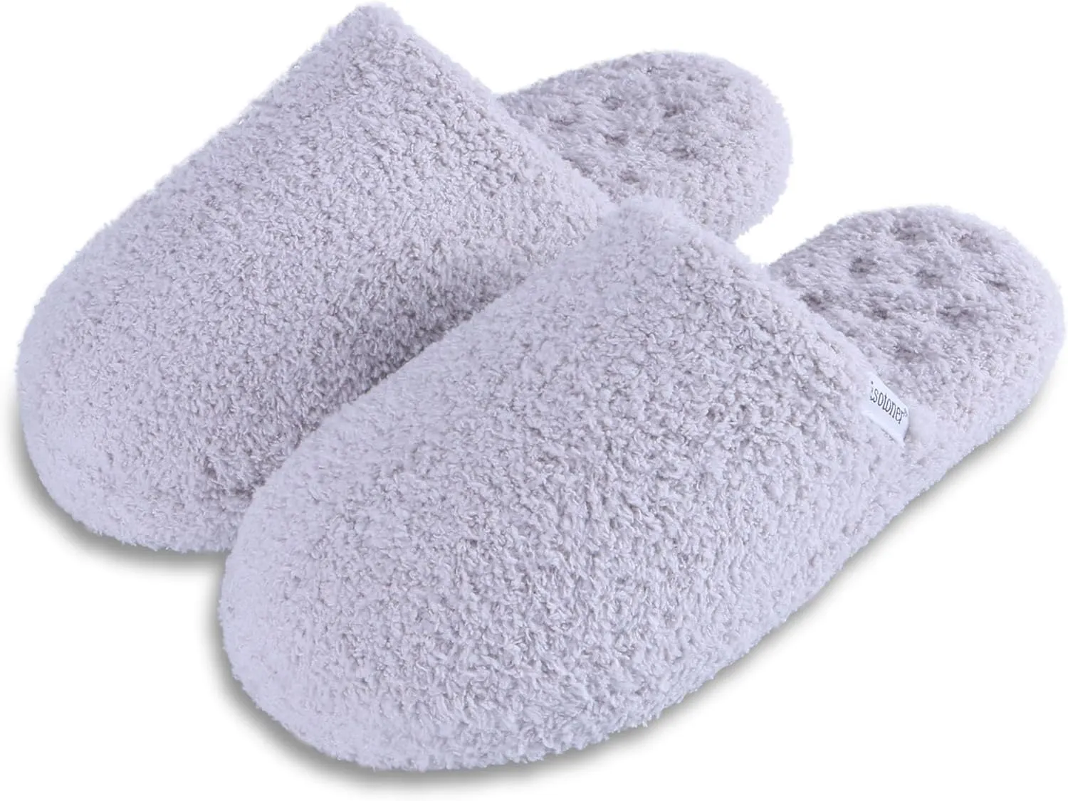 isotoner Women's Cozy Plush Terry Knit Joey Scuff Slippers-Memory Foam