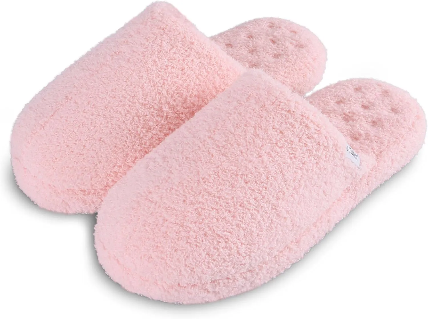 isotoner Women's Cozy Plush Terry Knit Joey Scuff Slippers-Memory Foam