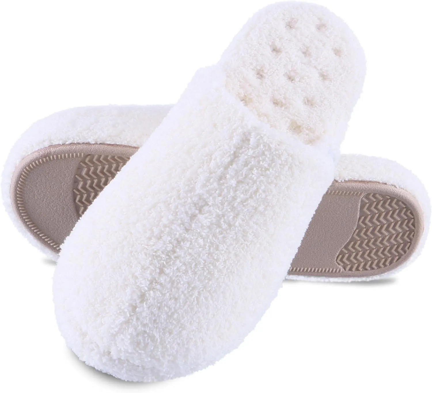 isotoner Women's Cozy Plush Terry Knit Joey Scuff Slippers-Memory Foam