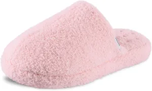 isotoner Women's Cozy Plush Terry Knit Joey Scuff Slippers-Memory Foam