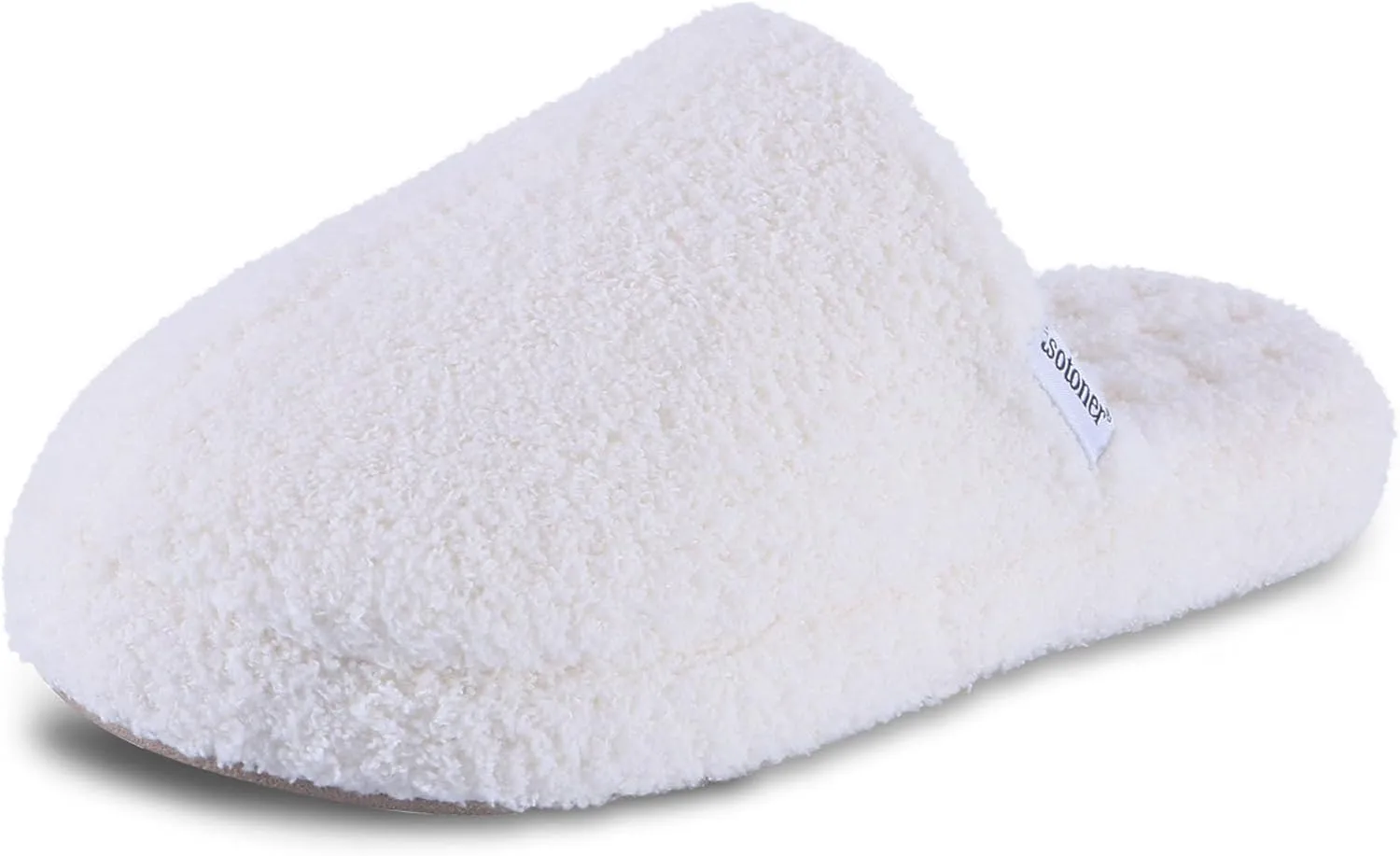 isotoner Women's Cozy Plush Terry Knit Joey Scuff Slippers-Memory Foam