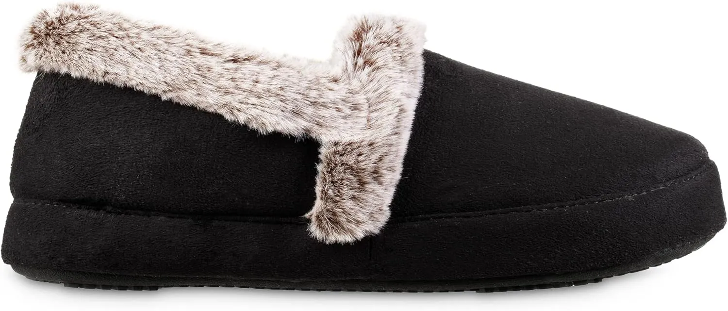 isotoner Women's Memory Foam Microsuede a Line Eco Comfort Recycled Slippers