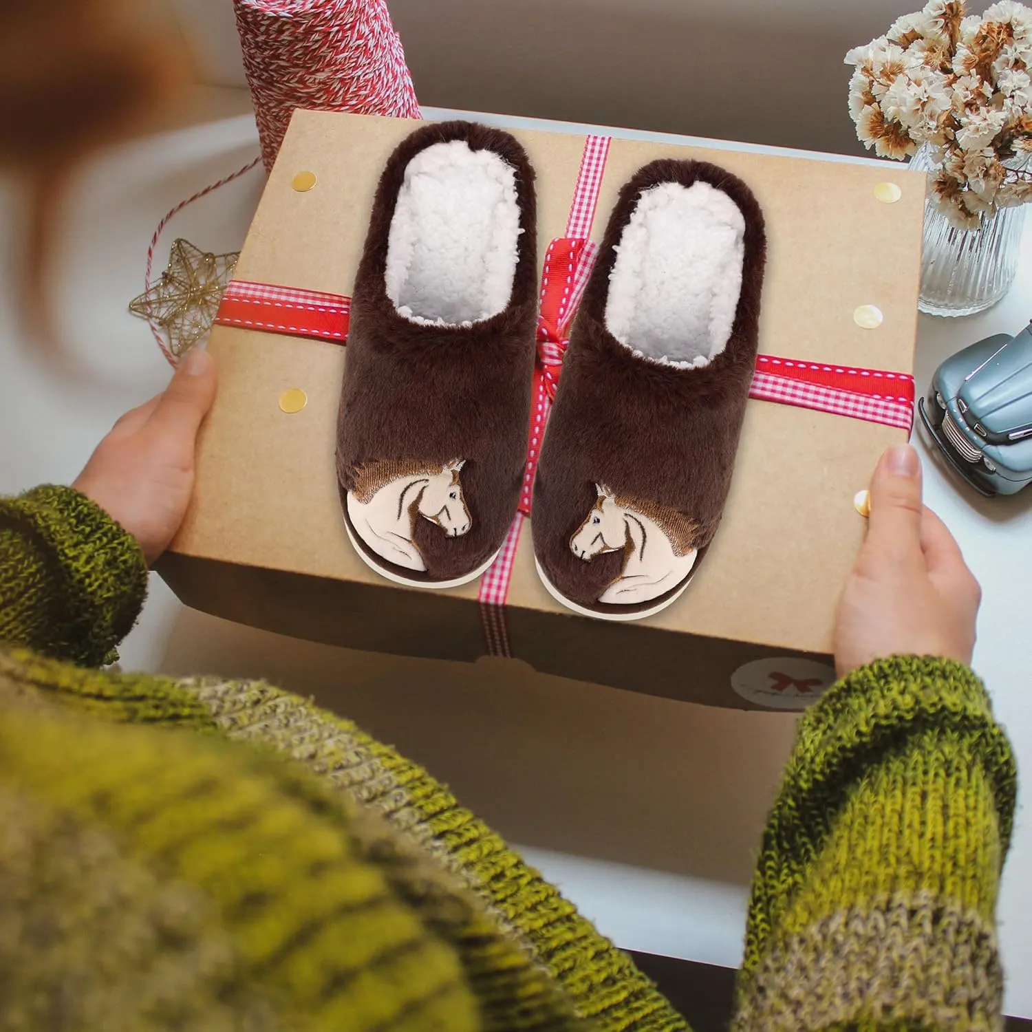 Jeasona Animal Slippers Women Sloth Horse Owl Penguin Elephant Gifts for Women