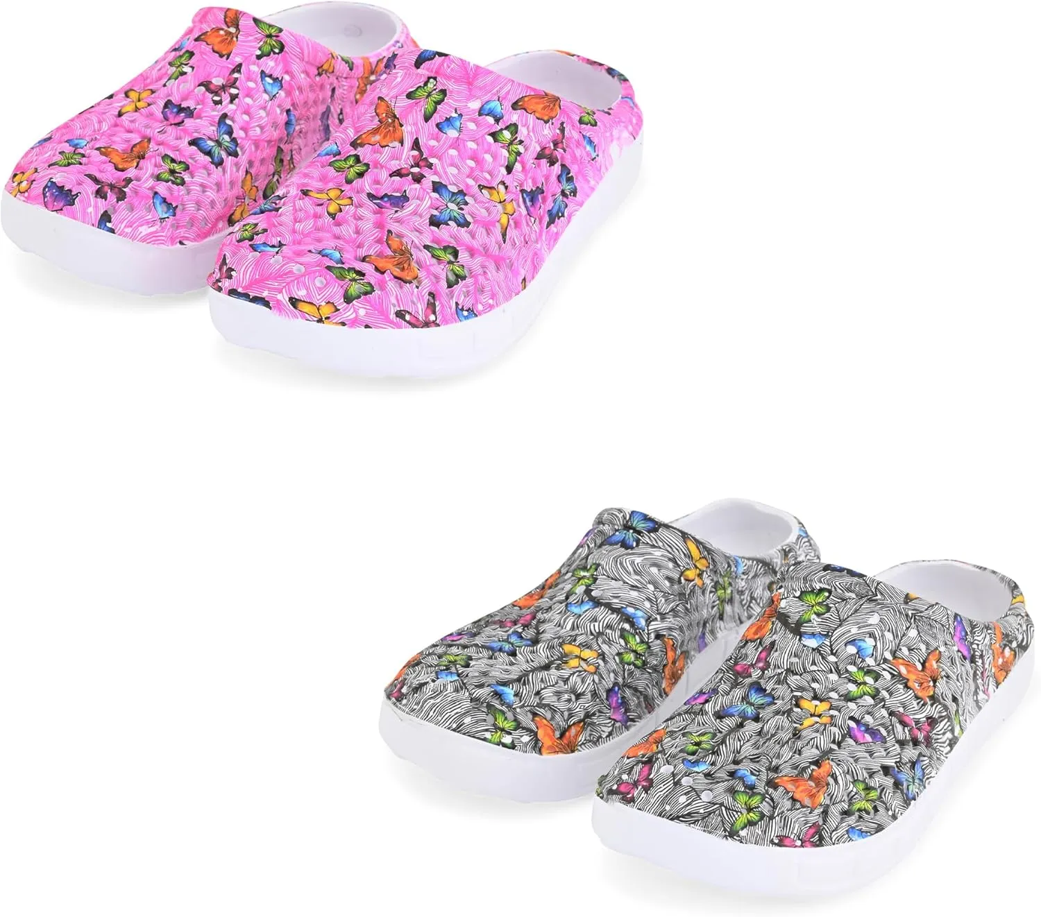 JEFFRICO Breathable Clogs for Women - Lightweight Slip-On Garden, Nursing & Work Shoes with Arch Support - Work Clogs Comfortable EVA Footwear