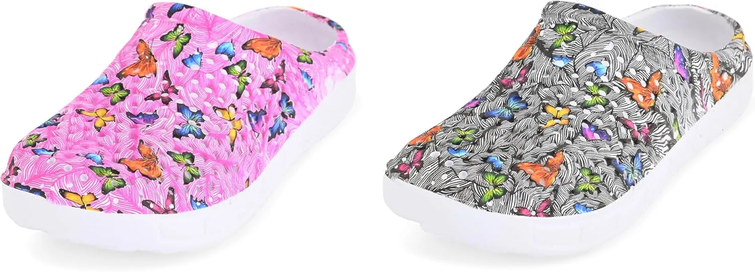 JEFFRICO Breathable Clogs for Women - Lightweight Slip-On Garden, Nursing & Work Shoes with Arch Support - Work Clogs Comfortable EVA Footwear