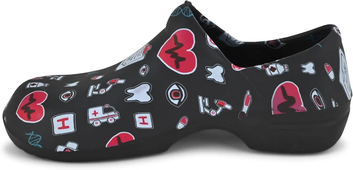 JEFFRICO Breathable Clogs for Women - Lightweight Slip-On Garden, Nursing & Work Shoes with Arch Support - Work Clogs Comfortable EVA Footwear