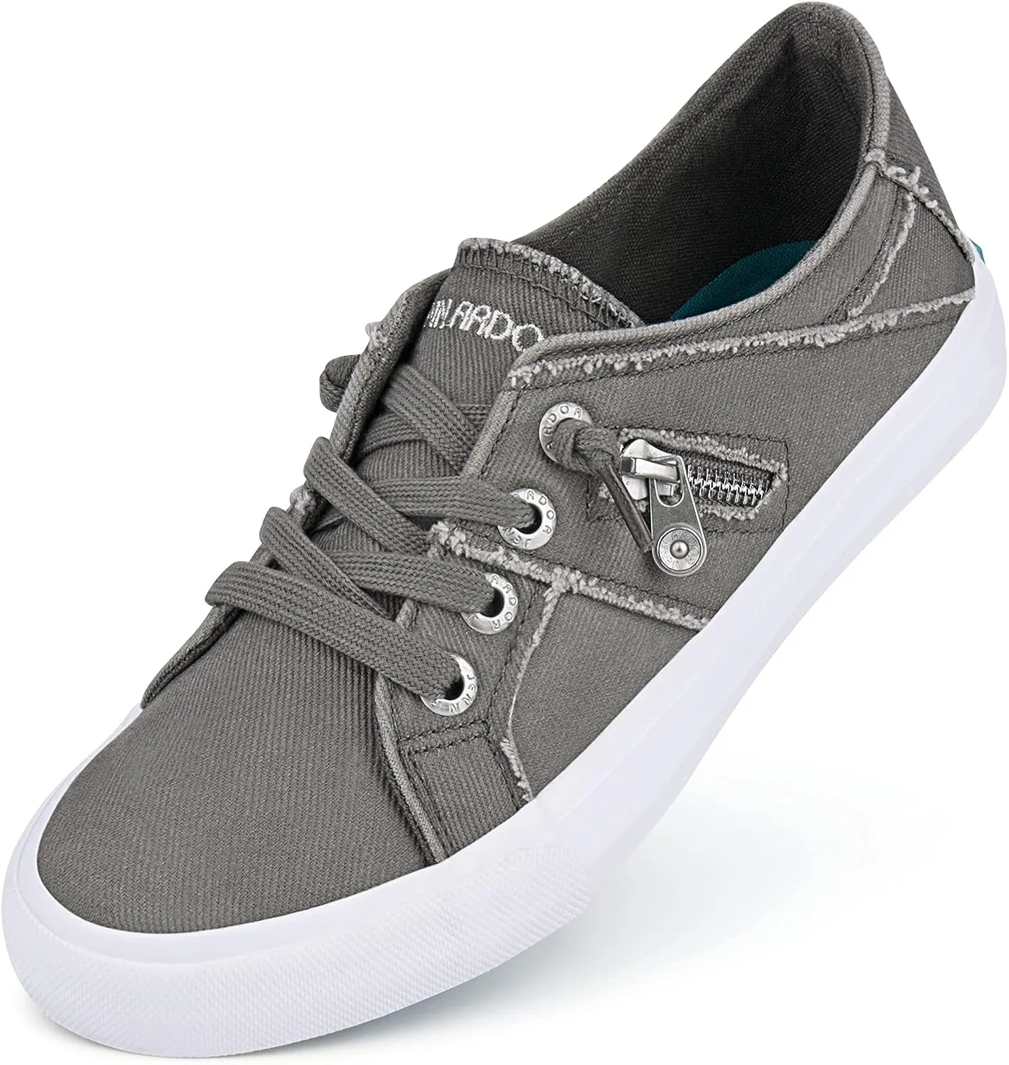 JENN ARDOR Women Sneakers Low Top Slip On Fashion Shoes Lace up Canvas Flats Walking Running Shoes