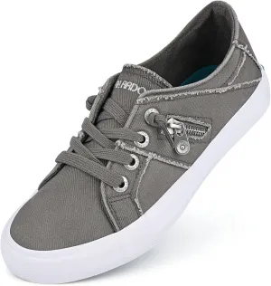 JENN ARDOR Women Sneakers Low Top Slip On Fashion Shoes Lace up Canvas Flats Walking Running Shoes
