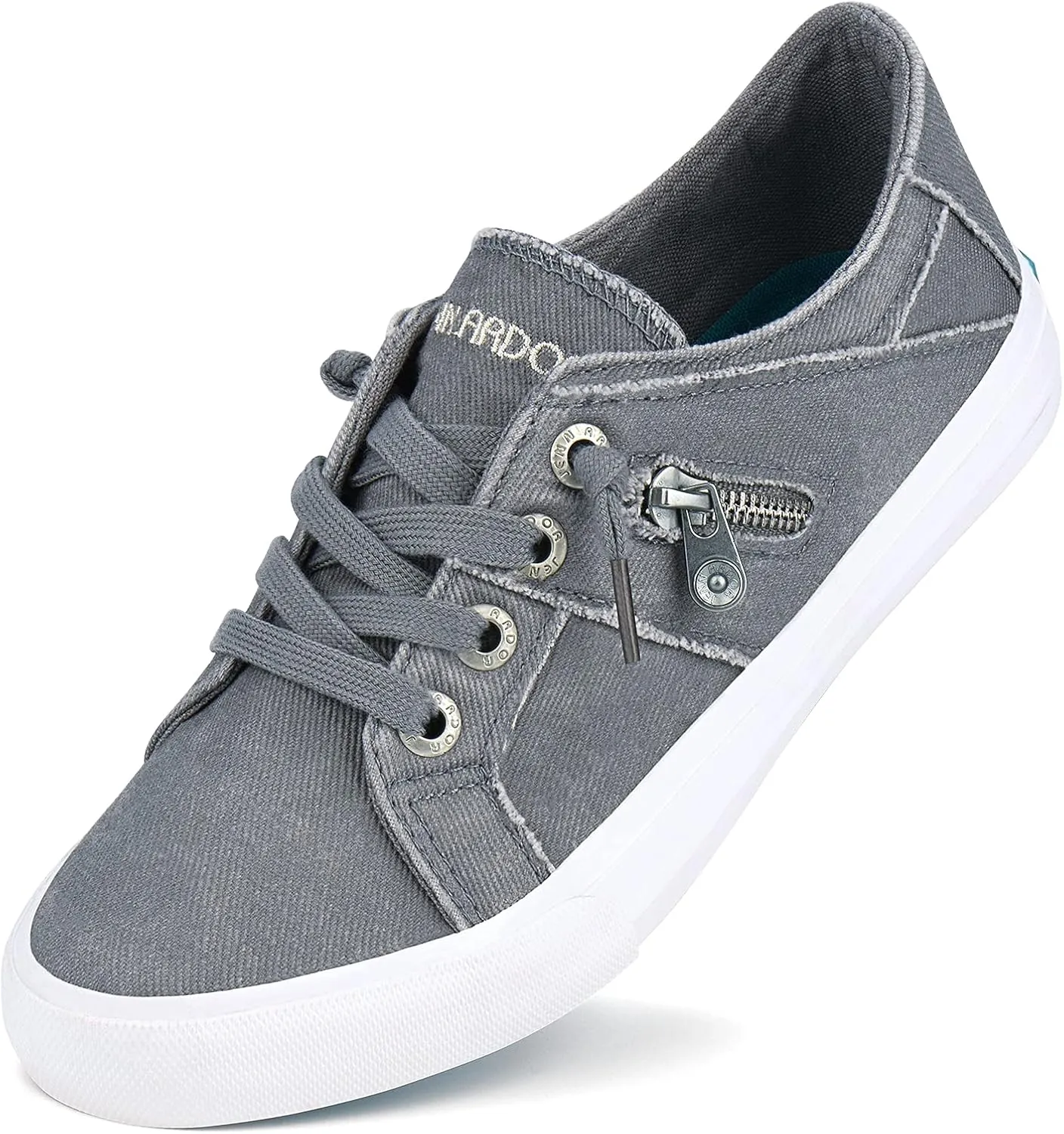 JENN ARDOR Women Sneakers Low Top Slip On Fashion Shoes Lace up Canvas Flats Walking Running Shoes