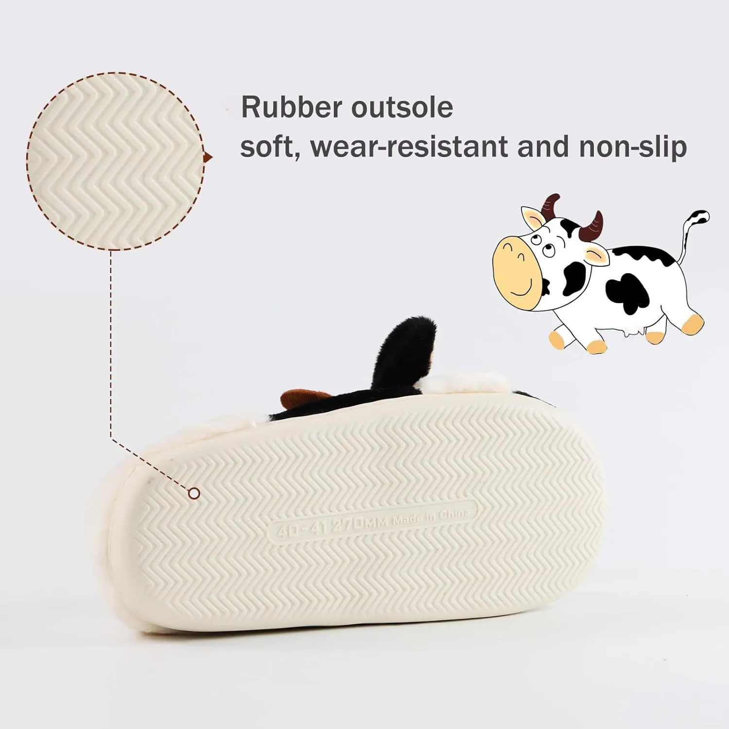 Jerzmy Cute Animal Cow Pig Men Women House Slippers, Comfy Memory Foam Cloudy Soft Slippers Plush Home Shoes for Bedroom Living Room Indoor