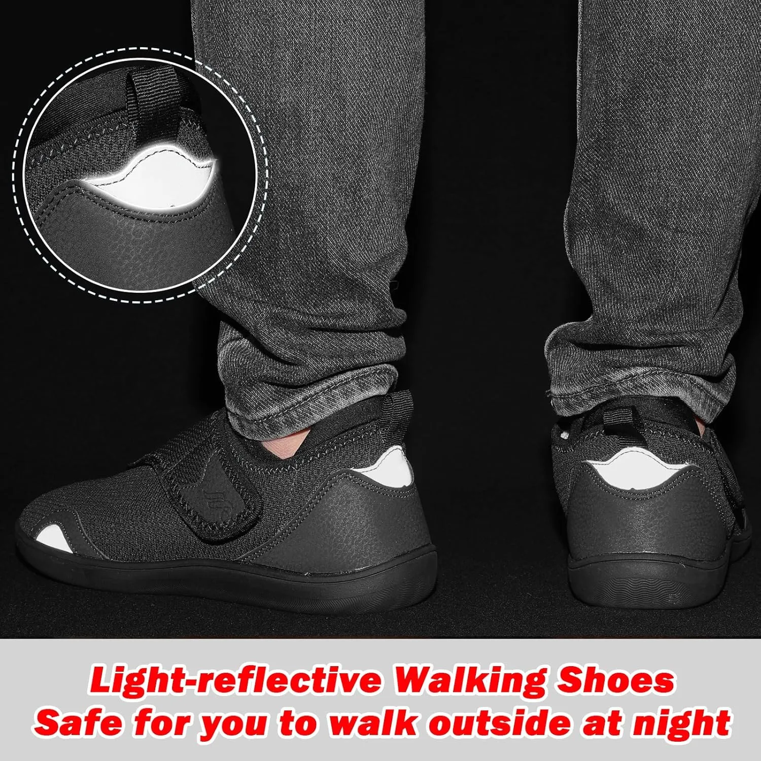 JIASUQI Men's Walking Shoes Wide Toe Sneakes with Arch Support House Shoes Slippers for Men