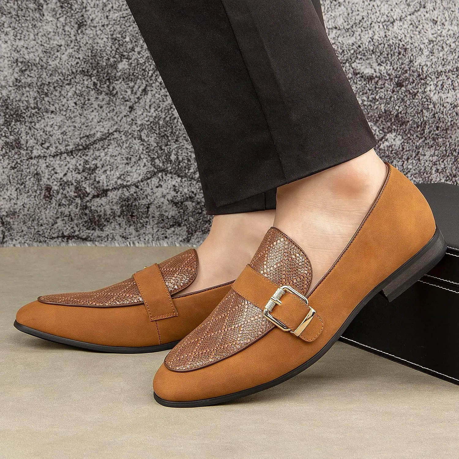 JITAI Mens Loafers Shoes Slip On Driving Shoes Casual Dress Loafer Business Fashion Shoes