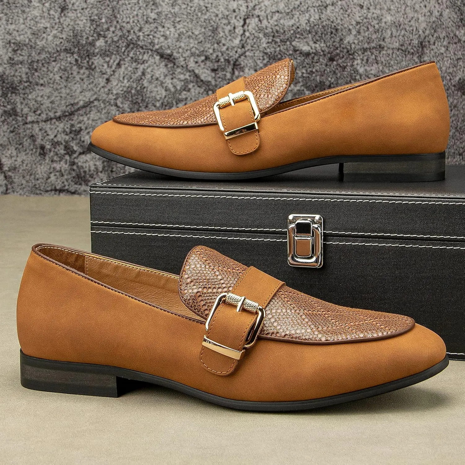 JITAI Mens Loafers Shoes Slip On Driving Shoes Casual Dress Loafer Business Fashion Shoes