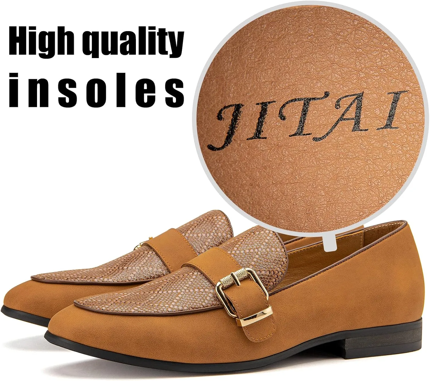 JITAI Mens Loafers Shoes Slip On Driving Shoes Casual Dress Loafer Business Fashion Shoes