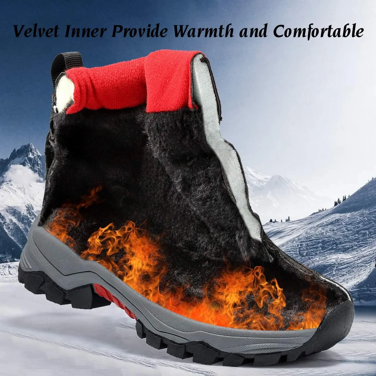 JMFCHI Kids Hiking Boots Boys Girls Outdoor Walking Climbing Sneaker Comfortable Non-slip Snow Shoes Hiker Boot Antiskid Steel Buckle Sole