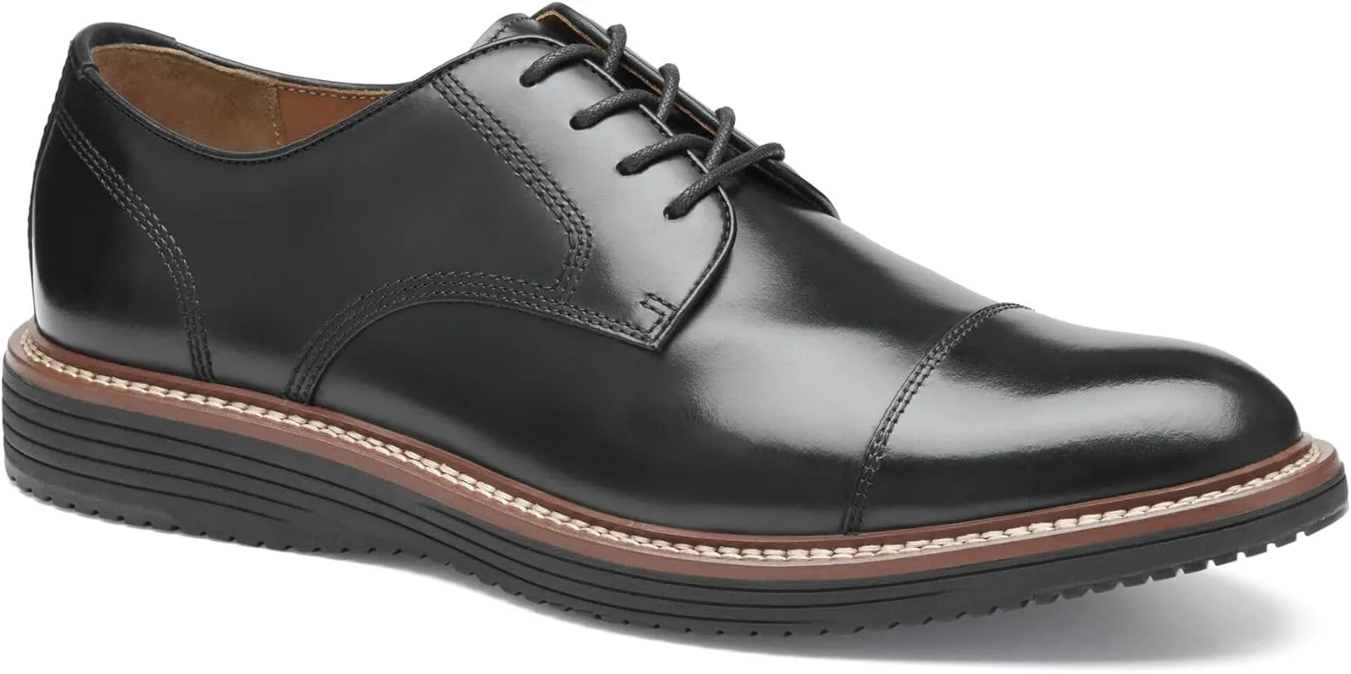 Johnston & Murphy Upton Cap Toe Men’s Shoe – Business Casual Mens Dress Shoes, Comfortable Leather Shoes for Men