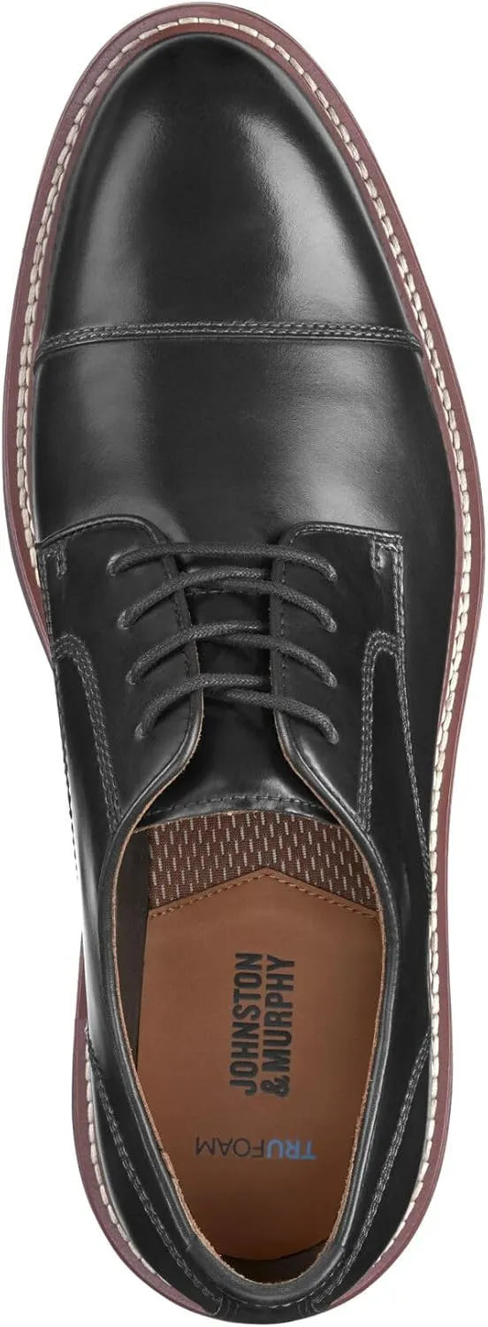 Johnston & Murphy Upton Cap Toe Men’s Shoe – Business Casual Mens Dress Shoes, Comfortable Leather Shoes for Men