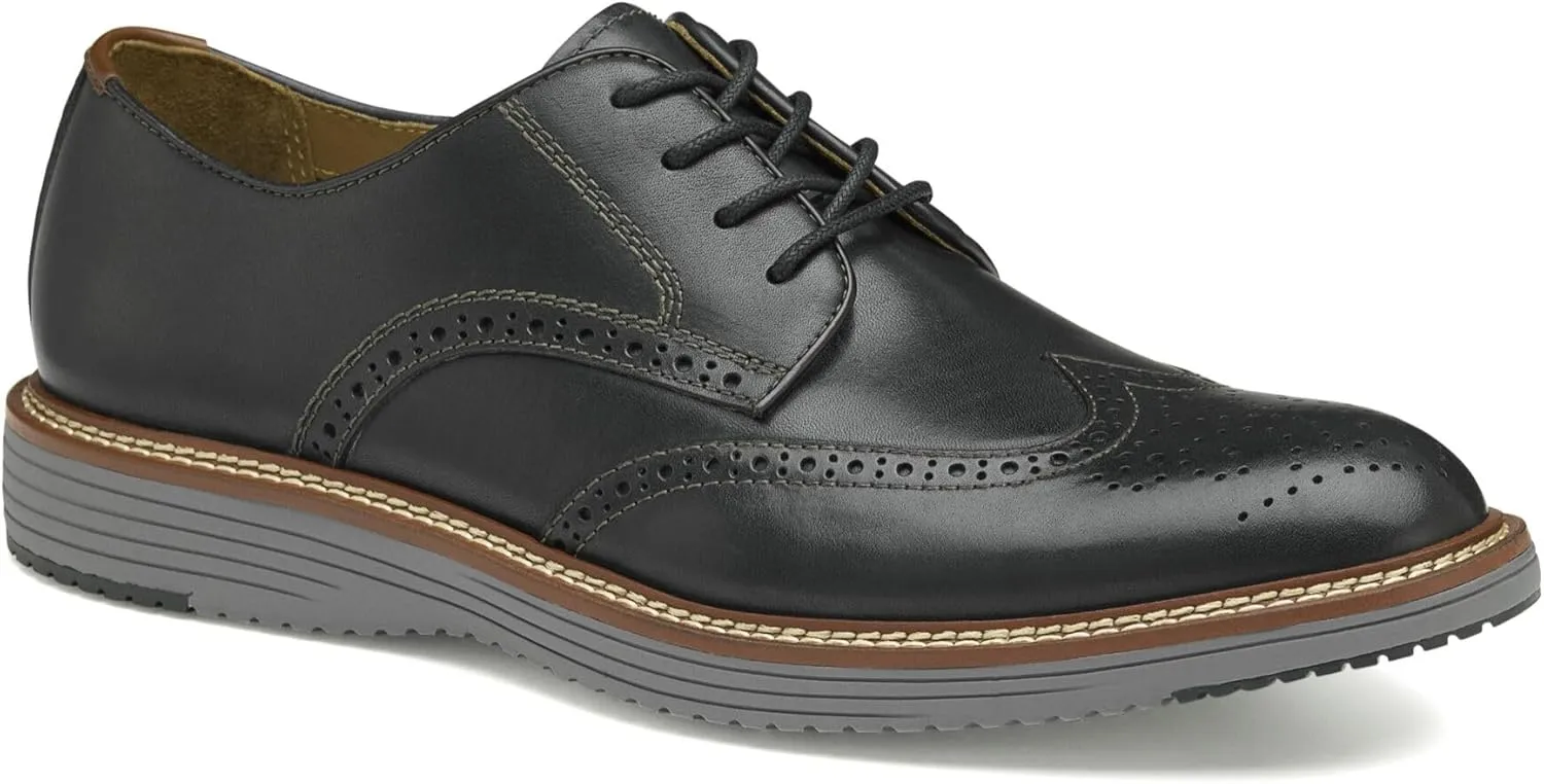 Johnston & Murphy Upton Wingtip Shoes, Business Casual Men’s Dress Shoes, Comfortable Leather Shoes for Men