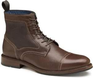 Johnston & Murphy XC Flex Raleigh Men’s Cap Toe Shearling Boot - Casual Boots for Men, Full Grain Leather Shoe, Moisture Wicking Mesh, Removable Cushioned Dual Density Footbed