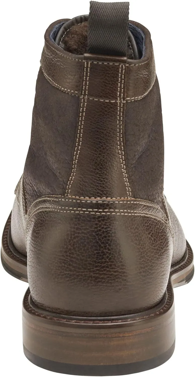Johnston & Murphy XC Flex Raleigh Men’s Cap Toe Shearling Boot - Casual Boots for Men, Full Grain Leather Shoe, Moisture Wicking Mesh, Removable Cushioned Dual Density Footbed