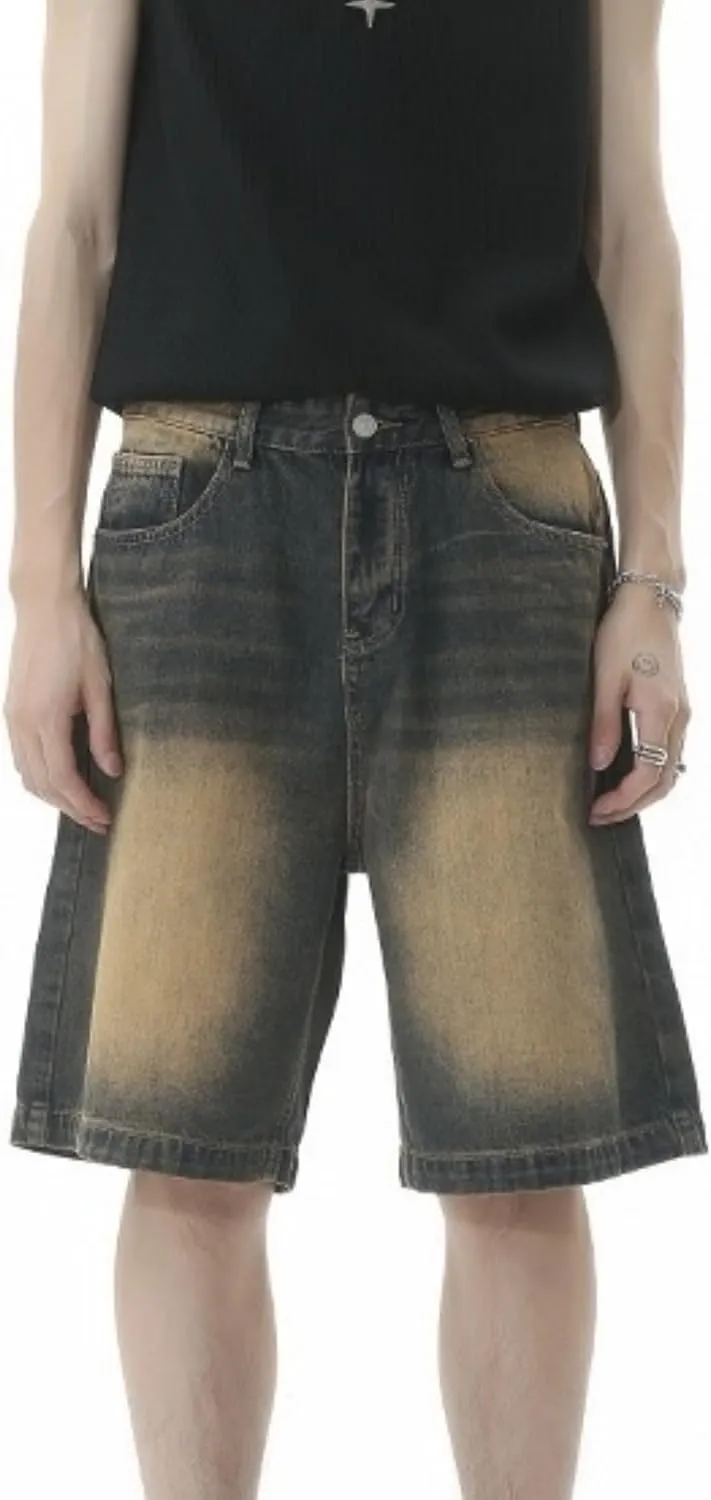 Jorts Men Baggy Y2k Hip Hop Shorts Skater Jeans Grunge Shorts Aesthetic Pants