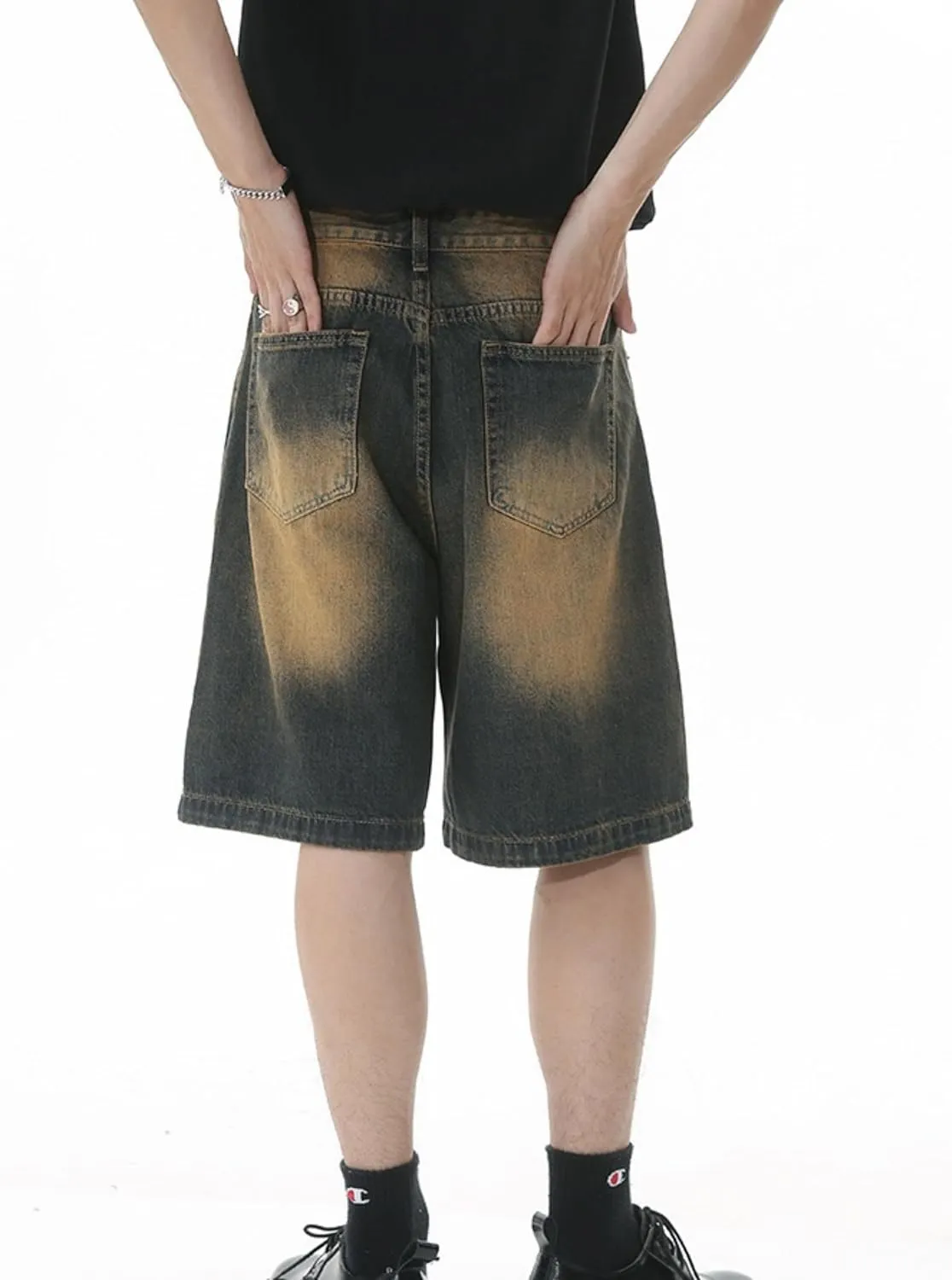 Jorts Men Baggy Y2k Hip Hop Shorts Skater Jeans Grunge Shorts Aesthetic Pants