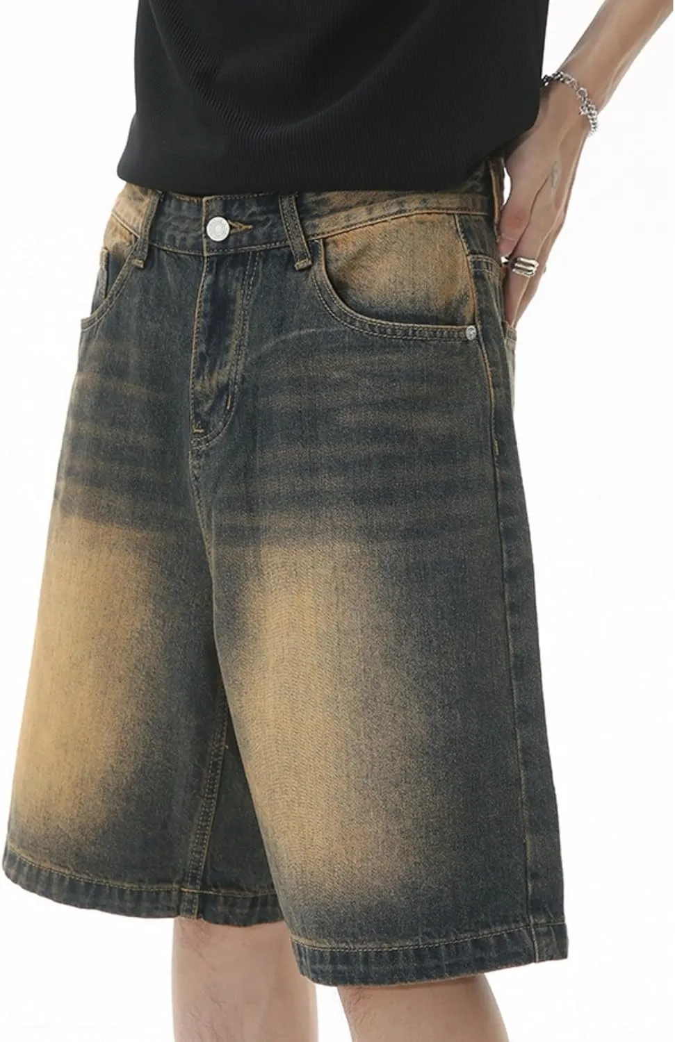 Jorts Men Baggy Y2k Hip Hop Shorts Skater Jeans Grunge Shorts Aesthetic Pants