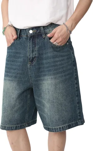 Jorts Men Baggy Y2k Hip Hop Shorts Skater Jeans Grunge Shorts Aesthetic Pants